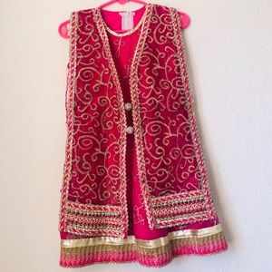 Pakistani/Indian Pink Gold Kurti 4-5 yrs